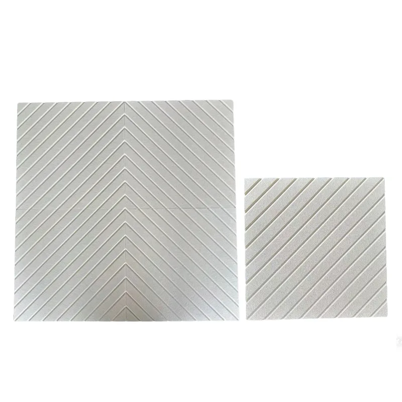 Panou acustic din pâslă PET cu canal în V bej